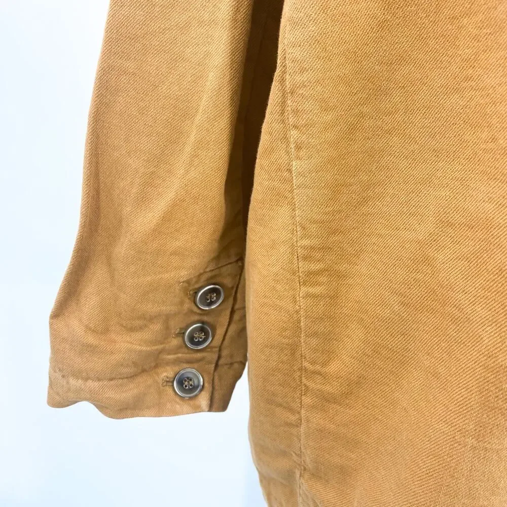 Free People Simply Perfect Tan Brown Linen Cotton Oversized Blazer Jacket Small